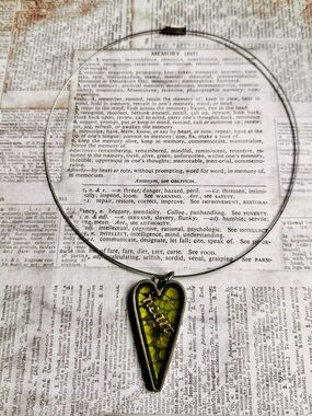 Hand Crafted Green Heart Drop Pendant Necklace